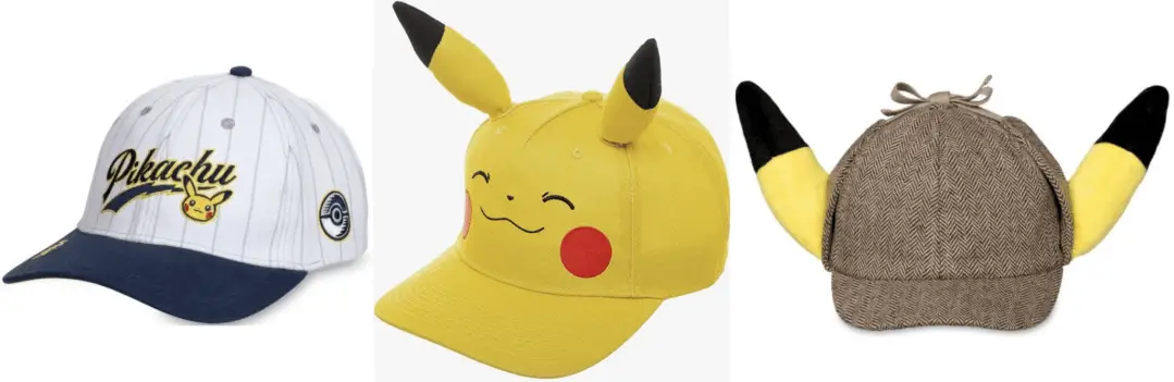 Various Pikachu (Pokemon) hats