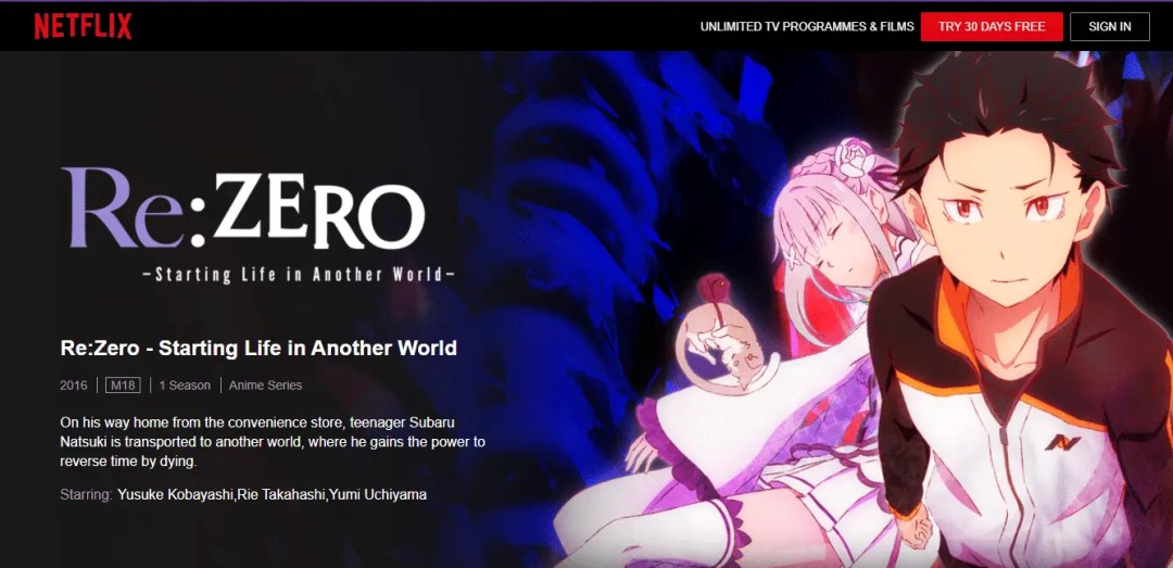 5 Places To Watch Re Zero Online: Starting Life in Another World -