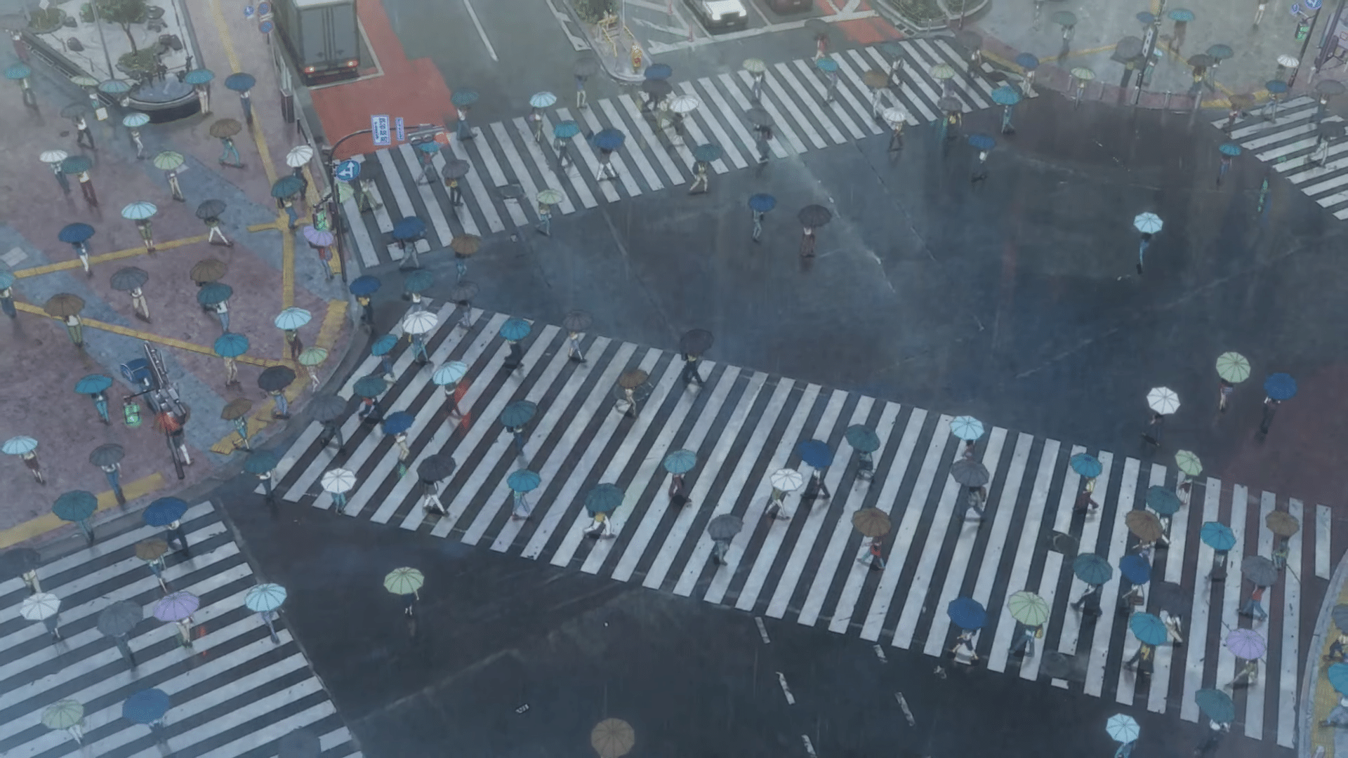 Shibuya Crossing in Tenki No Ko