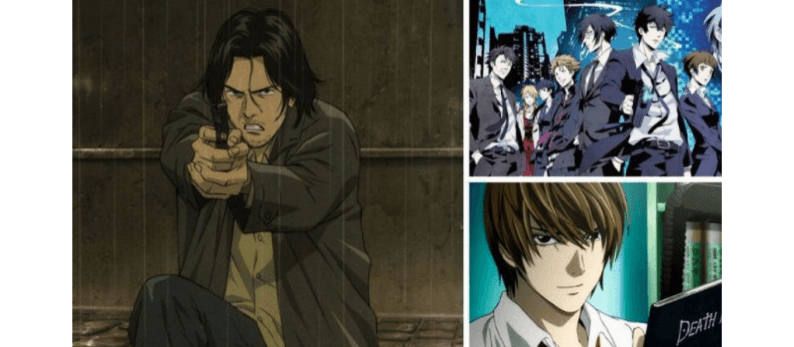 Best detective anime image with death note and monster on the cover