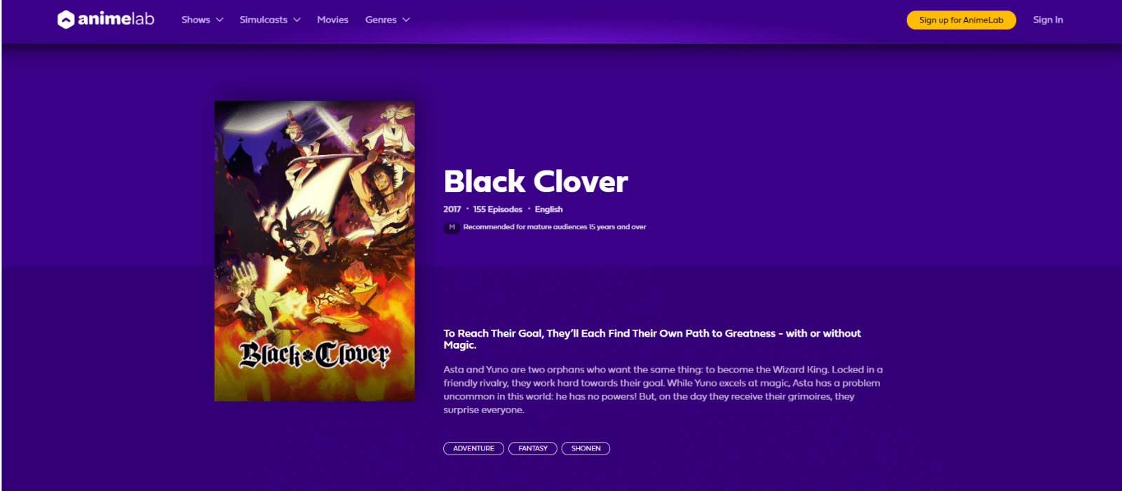 Black Clover AnimeLab
