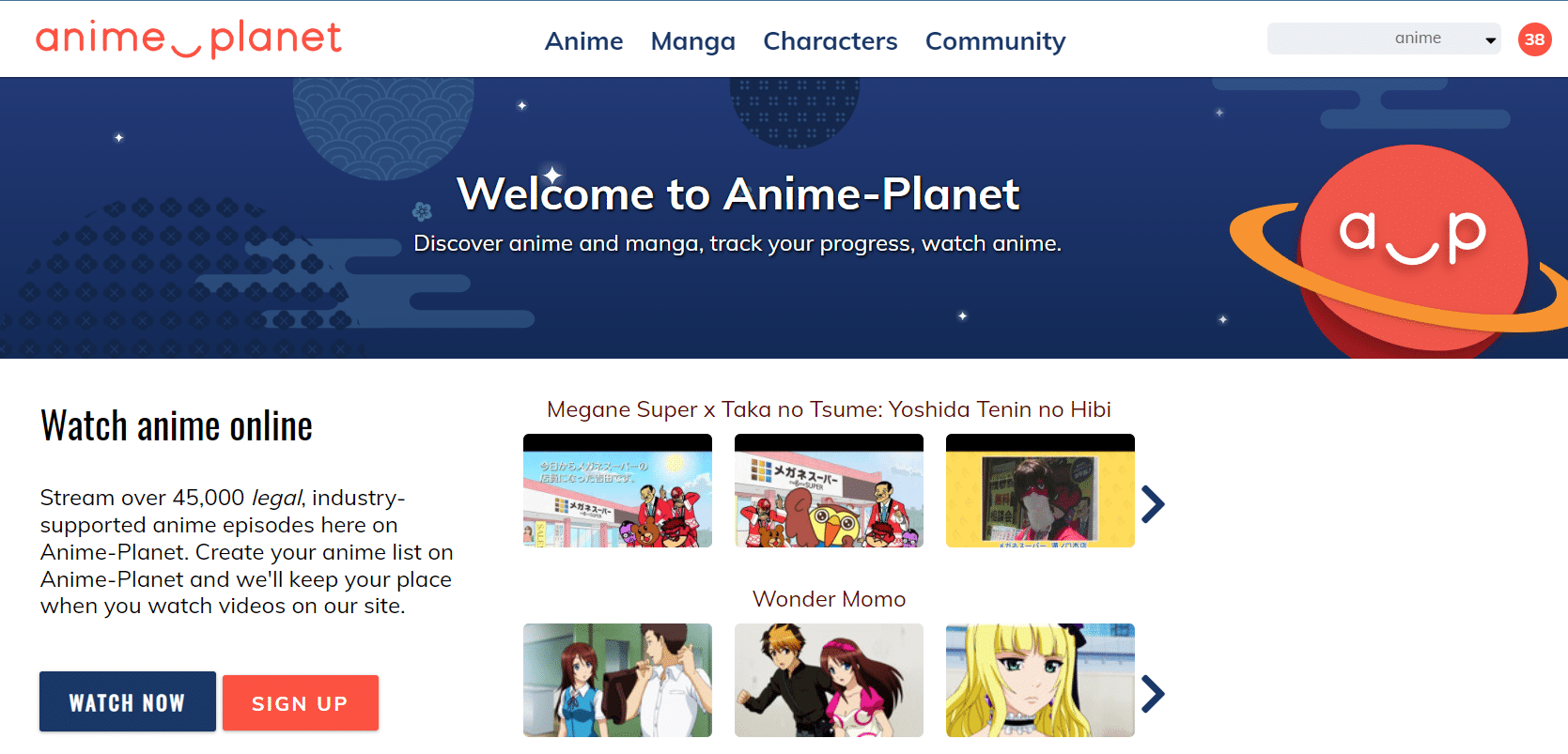 Anime-Planet official website