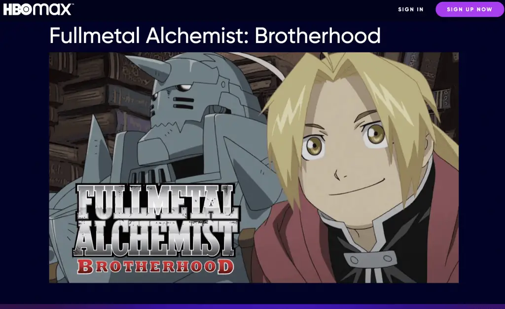 Fullmetal Alchemist: Brotherhood on HBO Max