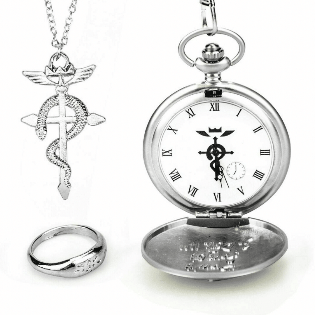 The "Don't Forget" Fullmetal Alchemist pocket watch, as seen on eBay (screenshot)