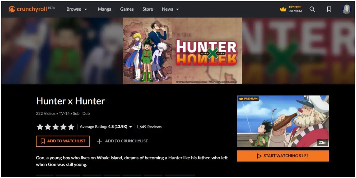 Crunchyroll_Where To Watch Hunter X Hunter Online