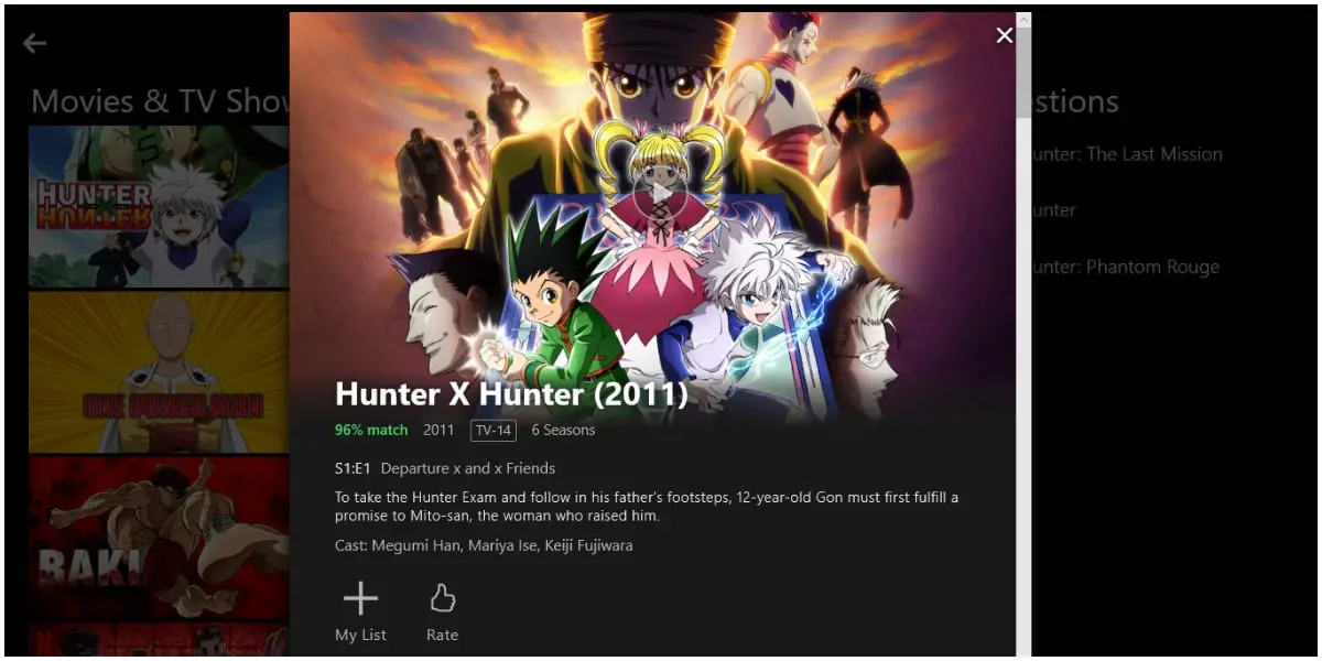 Netflix_Where To Watch Hunter X Hunter Online