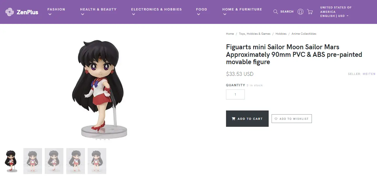 Sailor Venus_Banpresto Sailor Moon Girls Memories Figurine, sold at ZenPlus