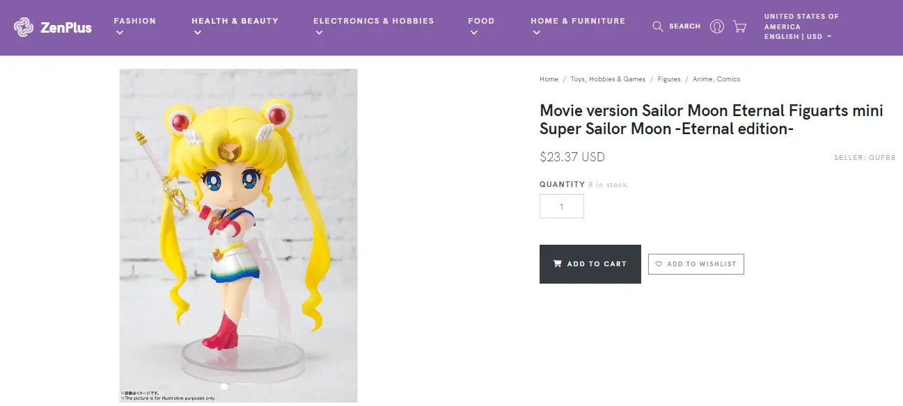 Super Sailor Moon_Eternal Edition Figuarts Mini Movie Version Figurine, sold at ZenPlus