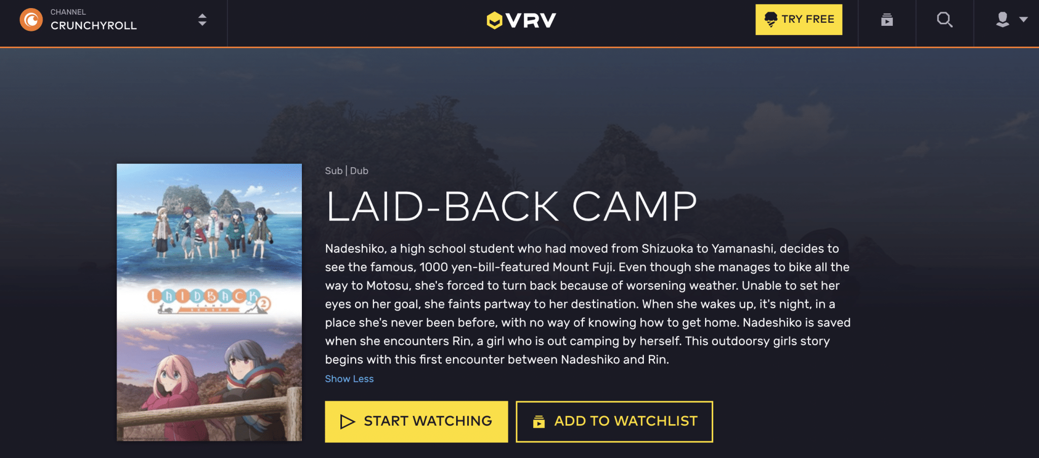 Laid-Back Camp on VRV - Afro / Houbunsha / Outdoor Activity Committee