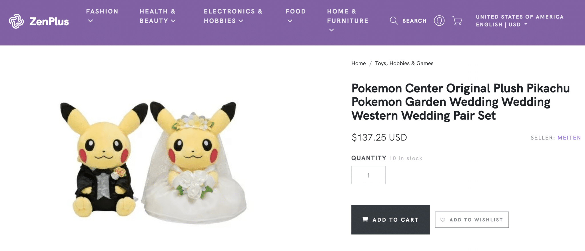 Pikachu wedding set