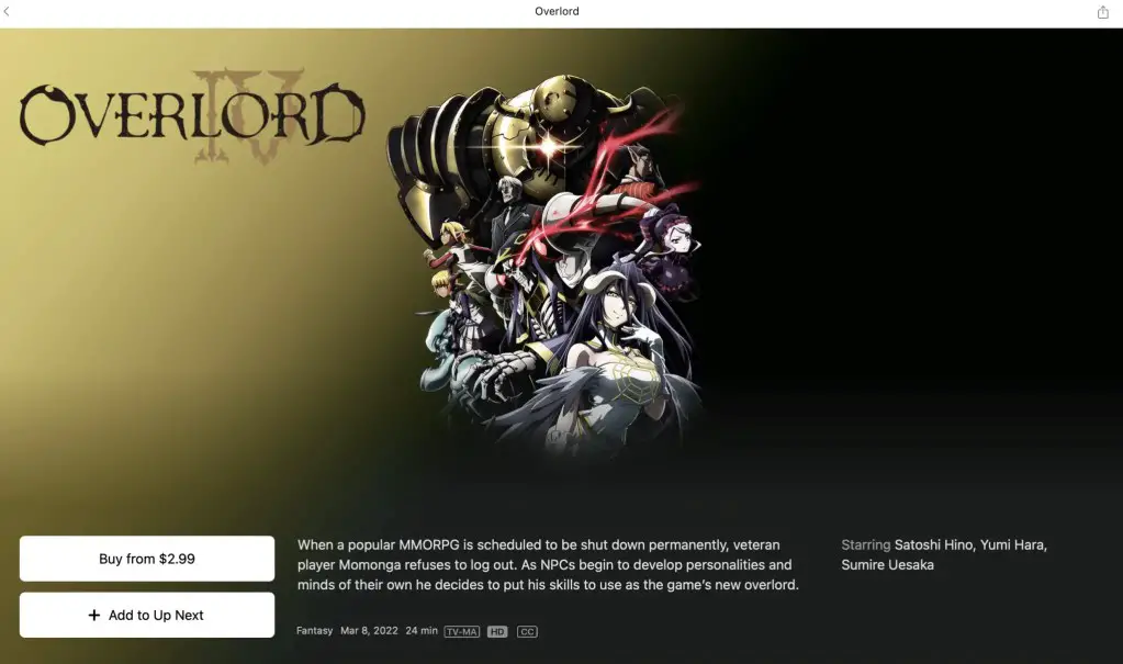 Overlord at Apple TV