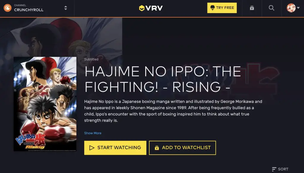 Hajime no Ippo on VRV - George Morikawa/Kodansha/VAP/NTV
