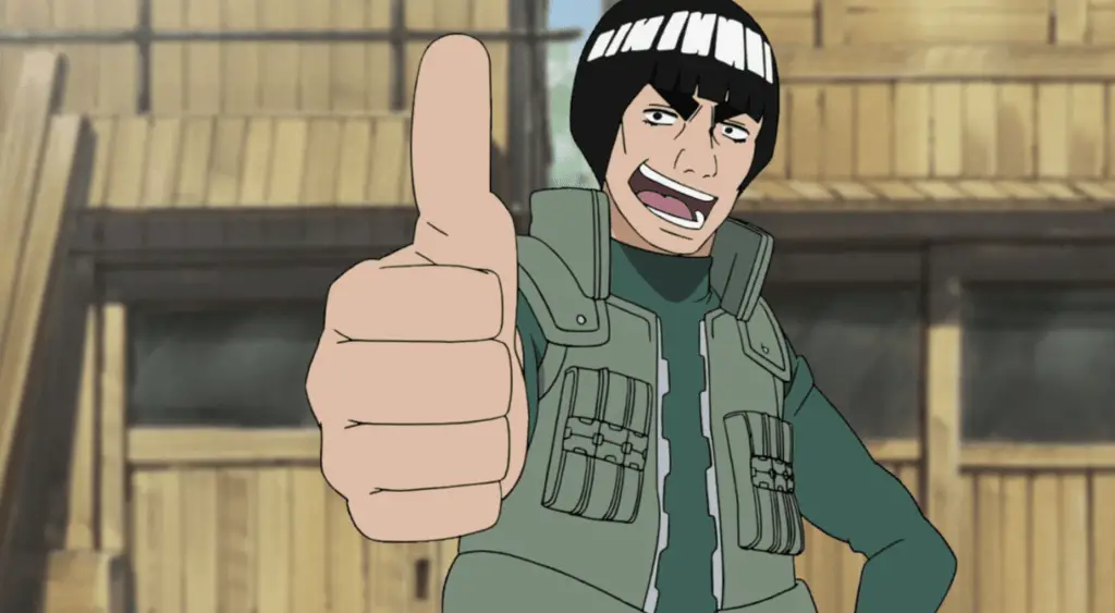 MIght Guy gives the thumbs up, Naruto Shippuden on Crunchyroll - Masashi Kishimoto / Shueisha / TV Tokyo / Studio Pierrot
