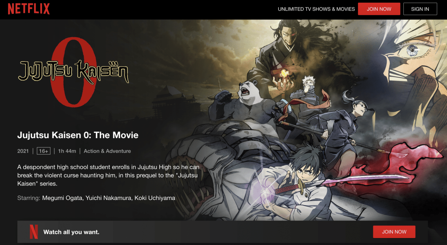 Watch Jujutsu Kaisen 0 Free Online