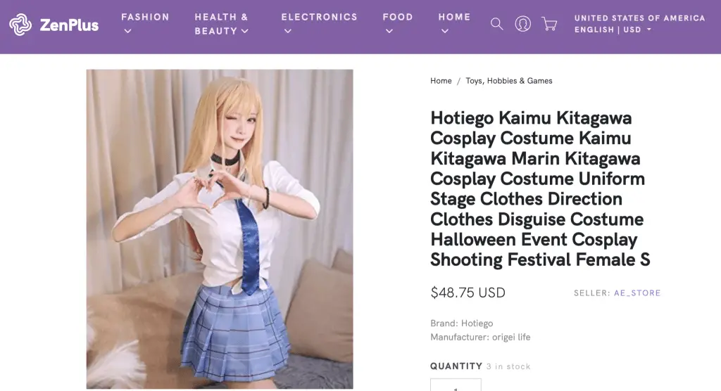 Marin Kitagawa cosplay outfit at ZenPlus
