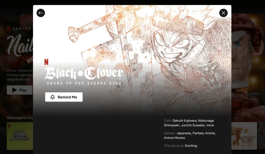 Black Clover: Sword of the Wizard King at Netflix