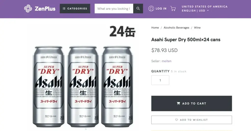 Asahi Super Dry at ZenPlus