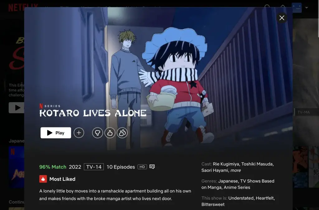 Kotaro Lives Alone at Netflix