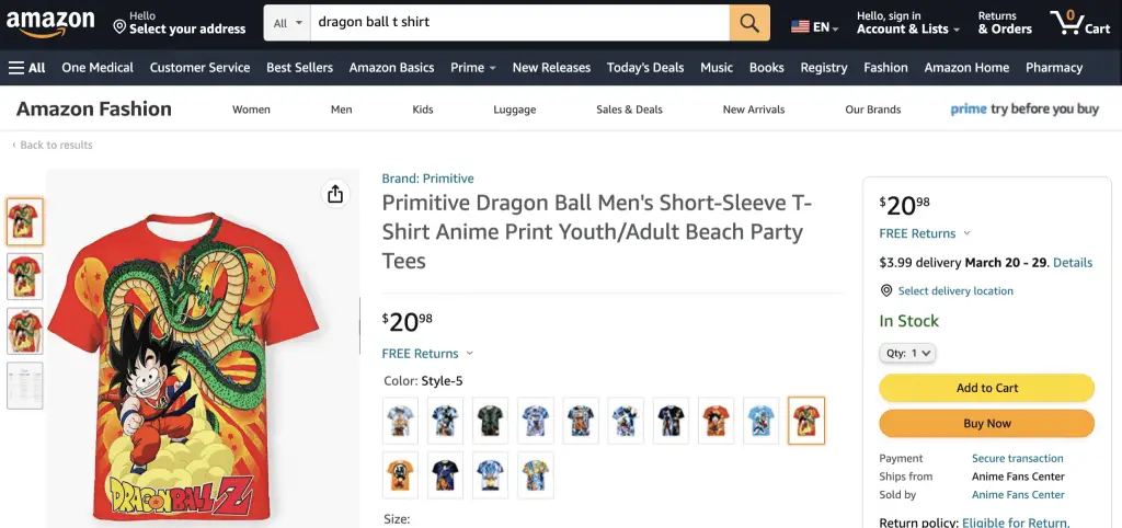 Goku and Shenron, Dragon Ball, at Amazon