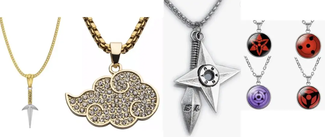 Various Naruto necklaces
