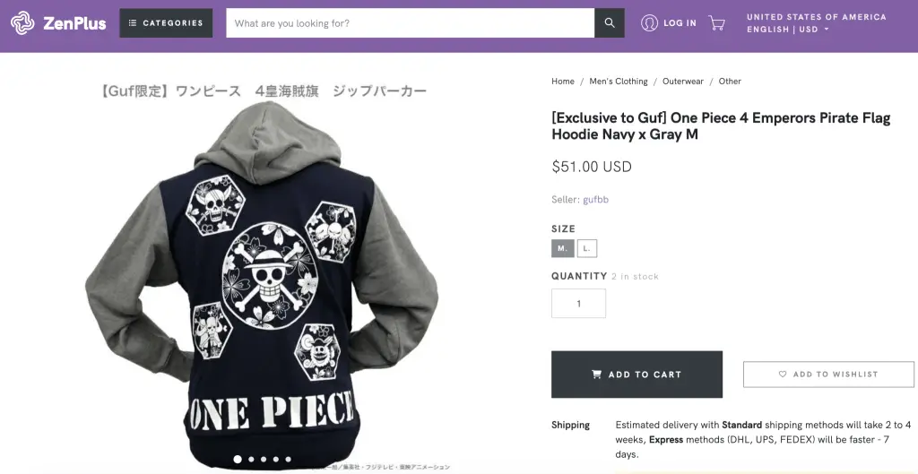 One Piece pirate flag hoodie at ZenPlus