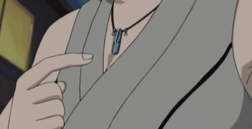 Tsunade points at the First Hokage's necklace, Naruto at Crunchyroll - Masashi Kishimoto Scott/ Shueisha/ TV Tokyo/ Pierrot