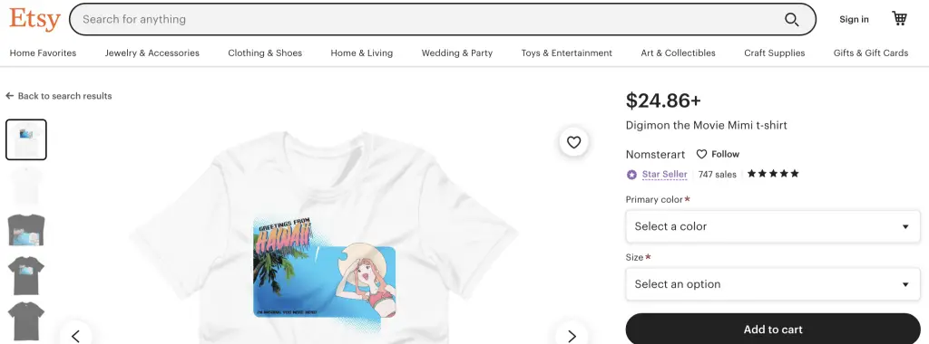 Mimi (Digimon) in Hawaii shirt, Etsy