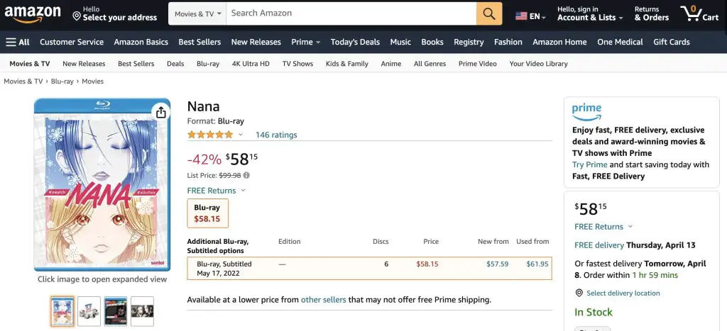 Nana Blu-ray at Amazon