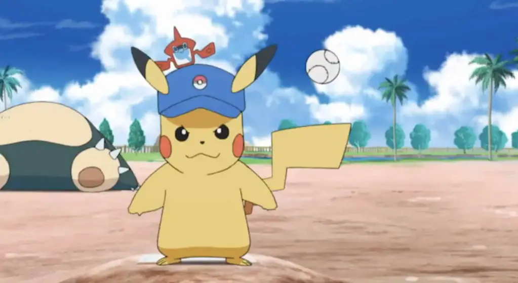 Pikachu wears a baseball cap in episode 28 of Pokemon the Series: Sun & Moon - available at Pokemon.com. - Nintendo/ Creatures Inc./ Game Freak Inc. 