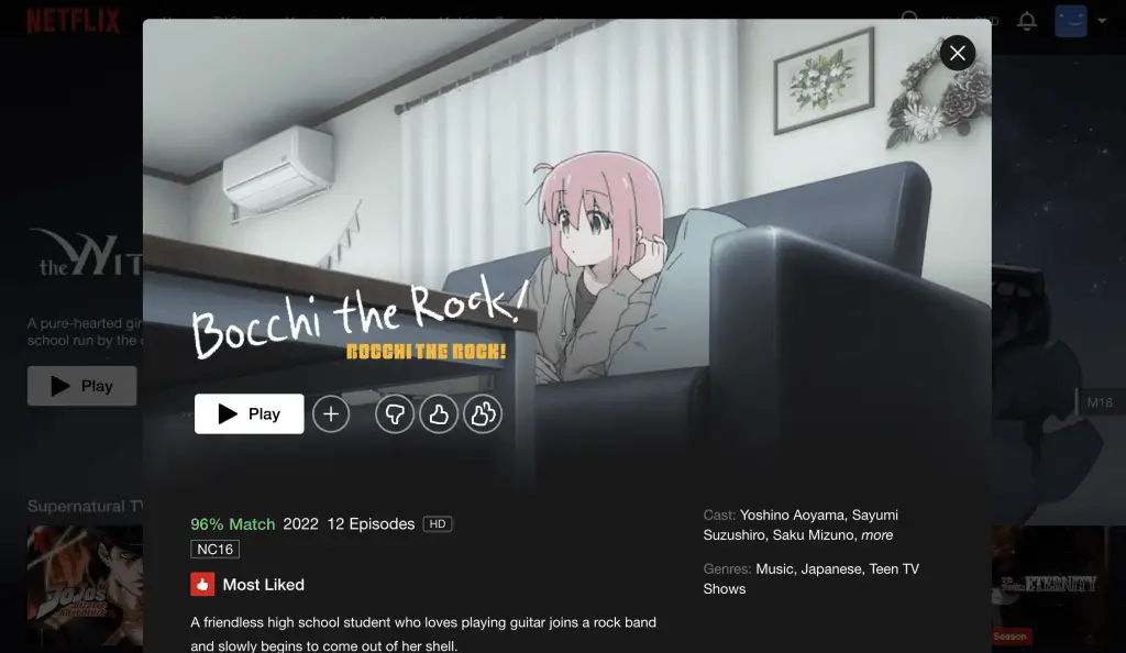 Bocchi the Rock! at Netflix Singapore