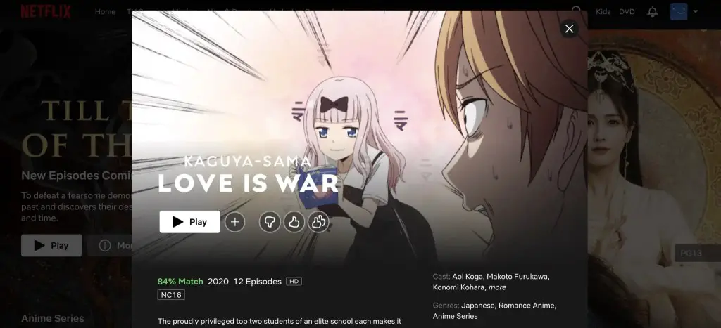 Kaguya-sama: Love is War at Netflix Singapore