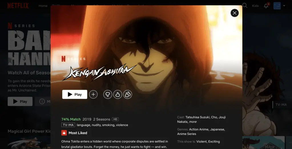 Kengan Ashura at Netflix