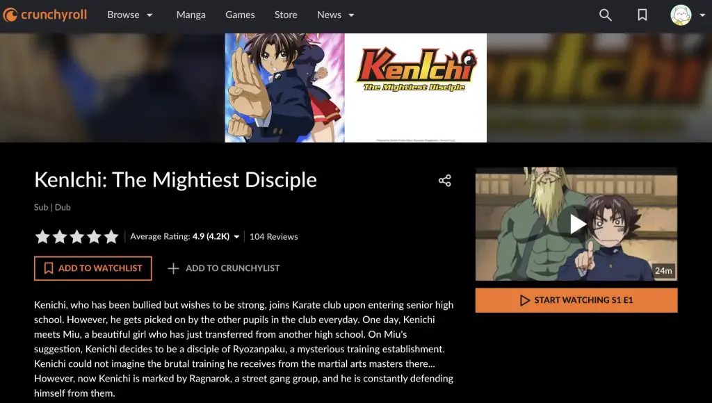 KenIchi: The Mightiest Disciple at Crunchyroll