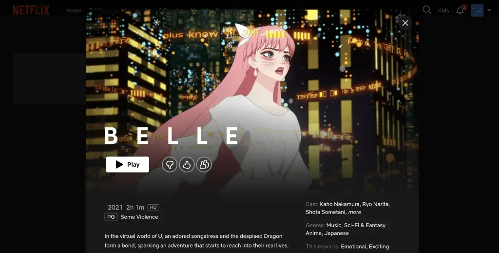 Mamoru Hosoda's Belle at Netflix Singapore