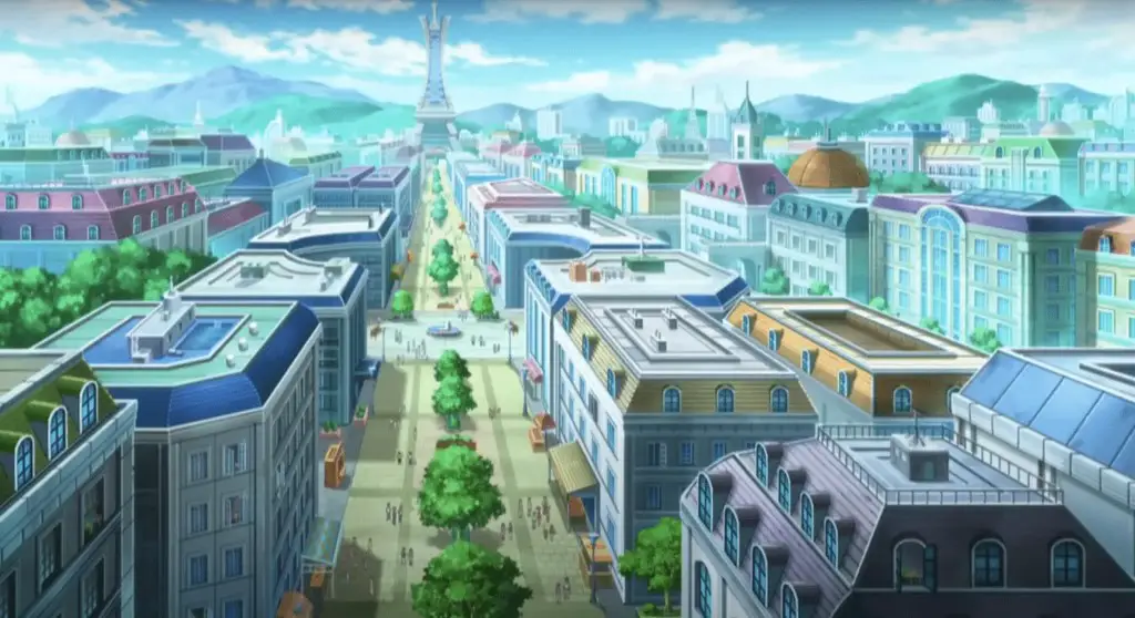 Lumiose City, the Pokemon version of Paris, in Pokemon XY, at the Pokemon Channel on YouTube - Nintendo/ Creatures Inc./ Game Freak Inc.