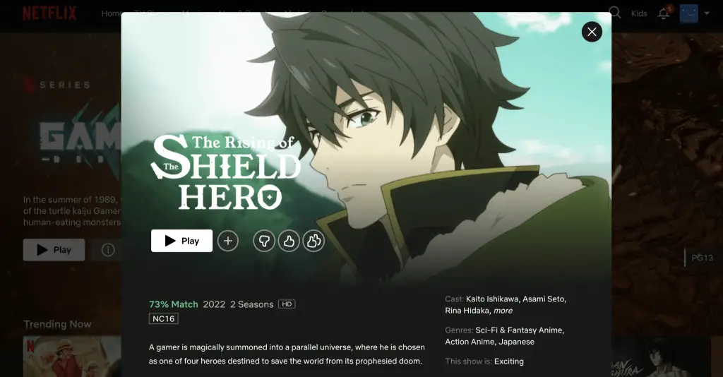 The Rising of the Shield Hero at Netflix (Singapore)