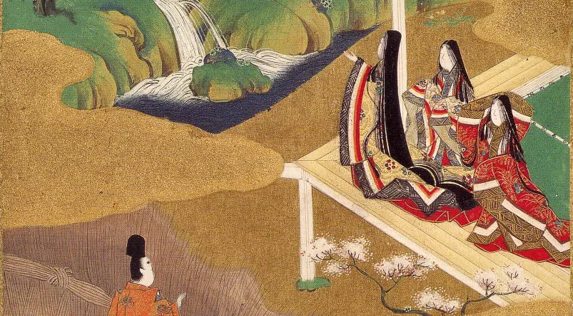 Public domain art (cropped), credited to Tosa Mitsuoki (probably), 17th Century, depicting a scene from the Tale of Genji (Genji Monogatari), Wakamurasaki, Burke Albums, collection of Mary Griggs Burke, found at Wikimedia Commons.