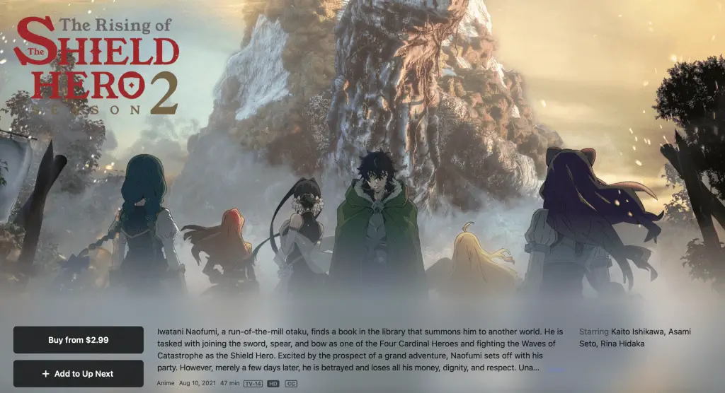 The Rising of the Shield Hero at Apple TV