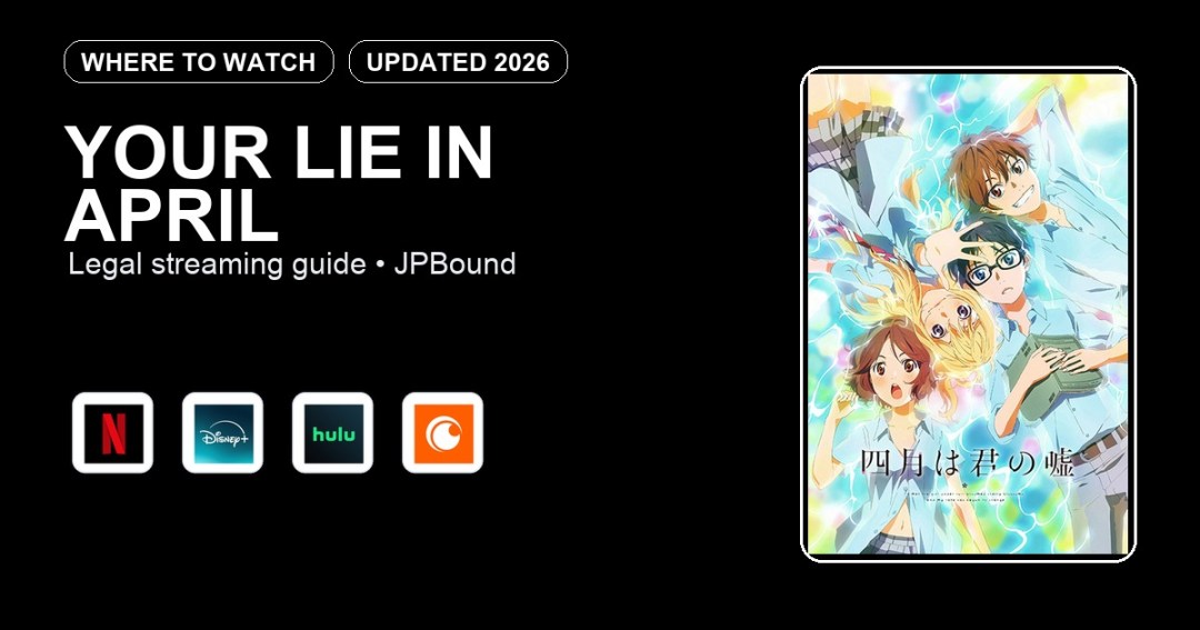 Your Lie in April where to watch anime streaming guide featured image