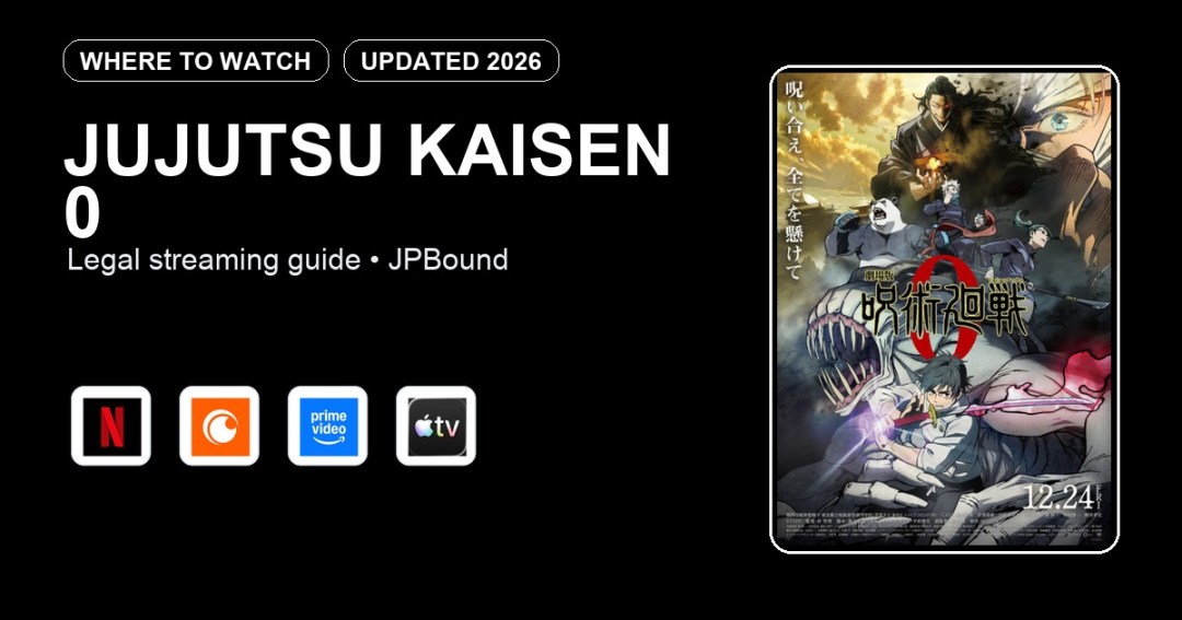 Jujutsu Kaisen 0 where to watch anime streaming guide featured image