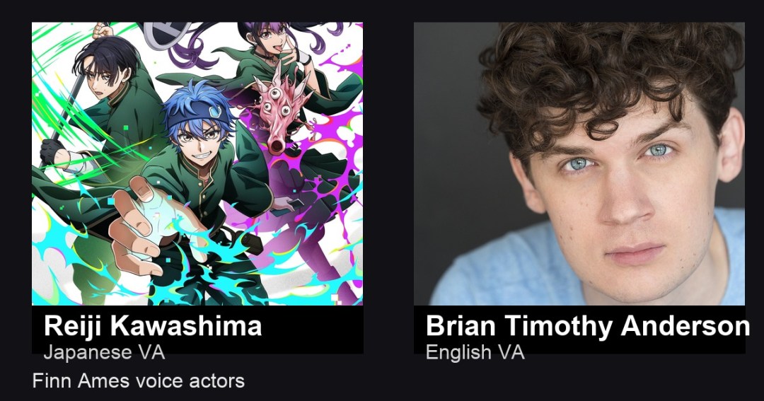 Finn Ames voice actors: Reiji Kawashima and Brian Timothy Anderson