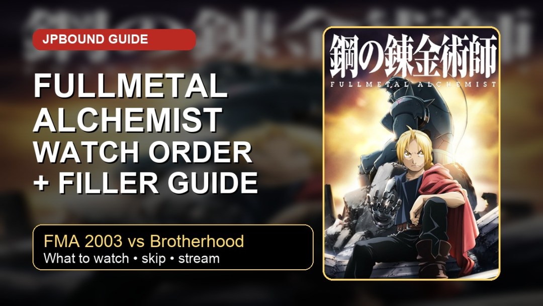 Fullmetal Alchemist watch order and filler guide featured image with Edward and Alphonse key art