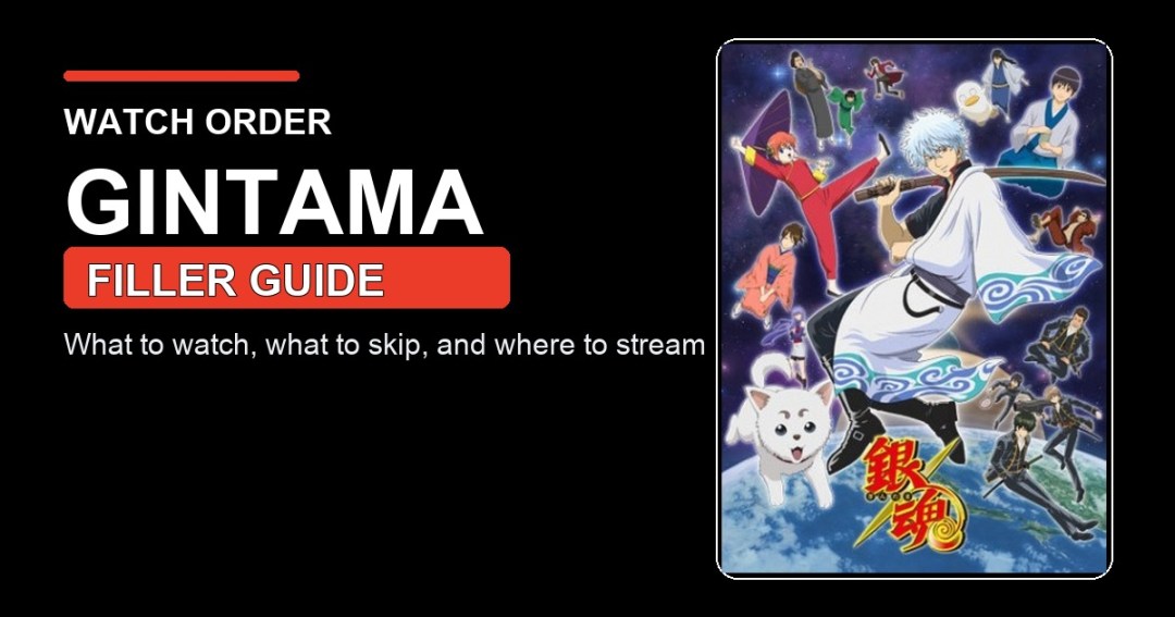 Gintama watch order and filler guide featured image using anime key art