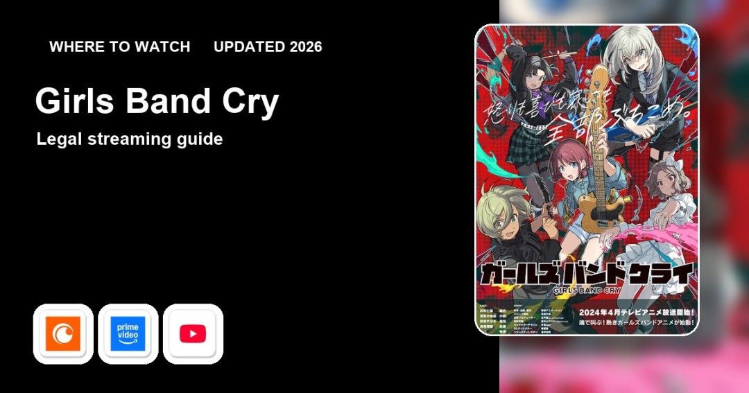 Where to watch Girls Band Cry online updated 2026 featured image