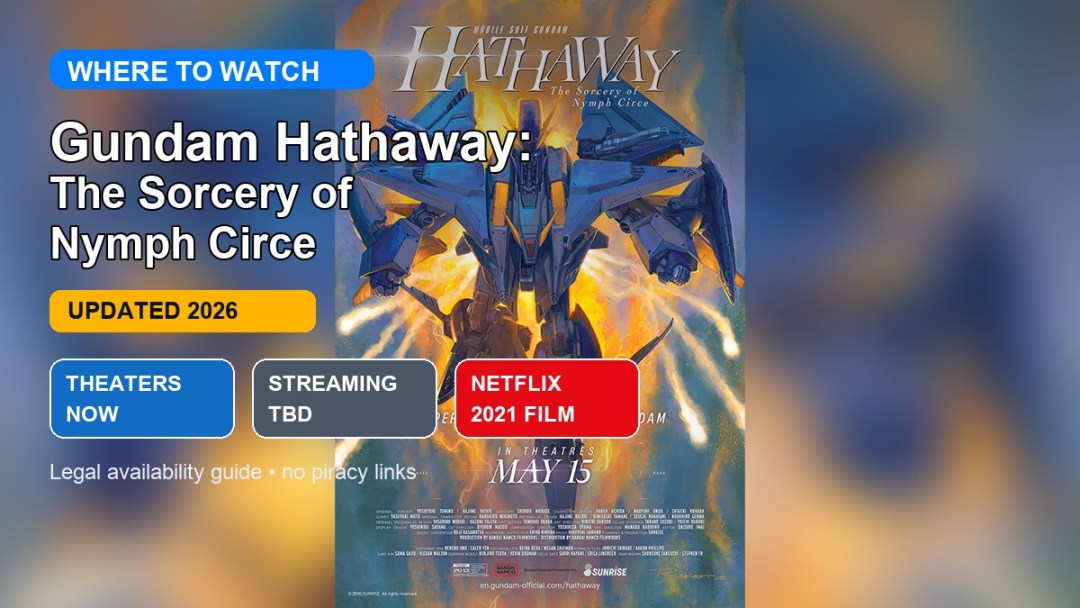 Where to watch Mobile Suit Gundam Hathaway The Sorcery of Nymph Circe online updated 2026 featured image