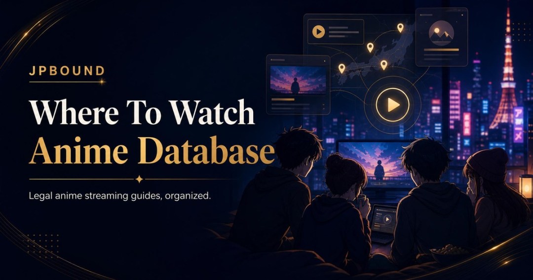 Anime-themed JPBound Where To Watch Anime Database lead image