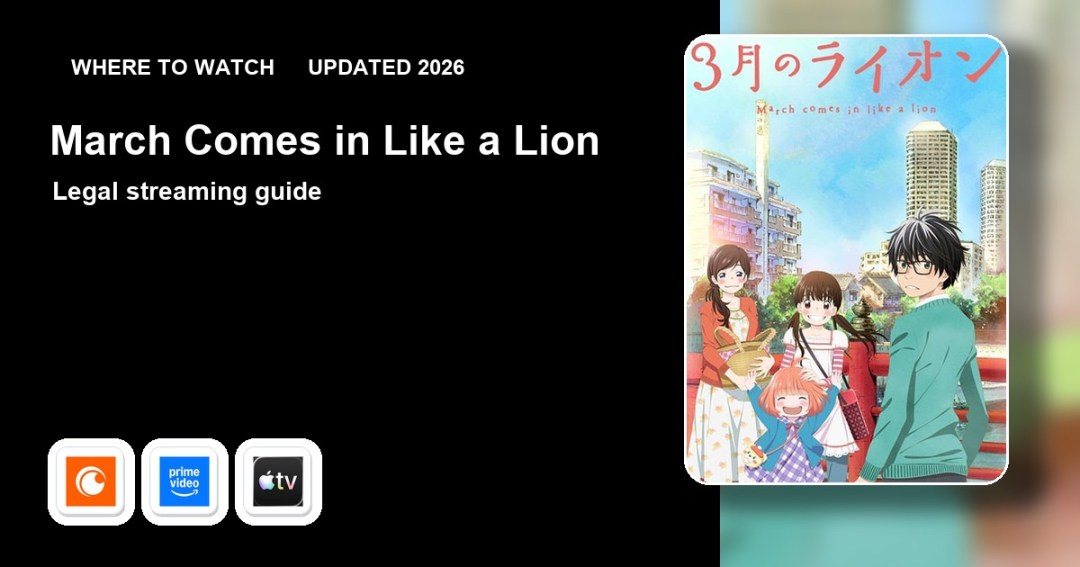 Where to watch March Comes in Like a Lion online updated 2026 featured image