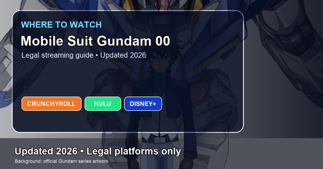 Where to watch Mobile Suit Gundam 00 online updated 2026 featured image