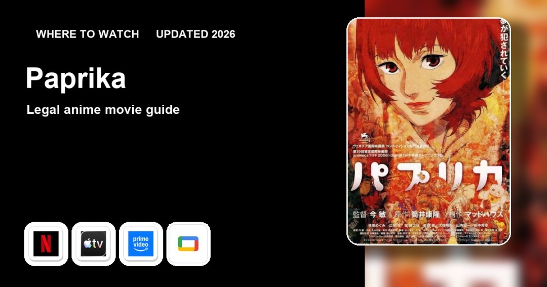 Where to watch Paprika online updated 2026 featured image