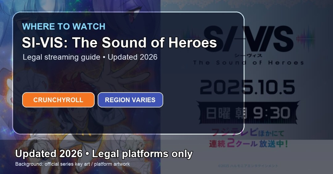 Where to watch SI-VIS: The Sound of Heroes online updated 2026 featured image